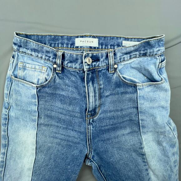 PacSun Vintage Icon Two-Tone High Waist Panel Jeans Sz 28 - Picture 2 of 5